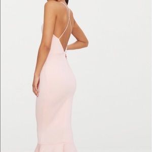 peach prom dress size medium . never been worn